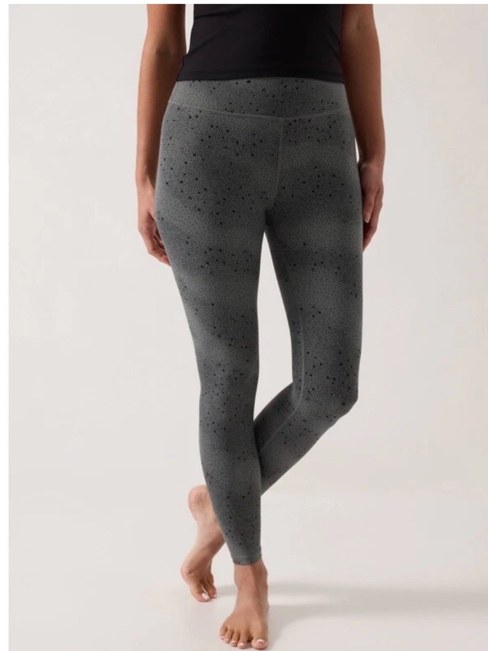 Athleta Transcend Star Print Gray Green Athletic 7/8 Leggings